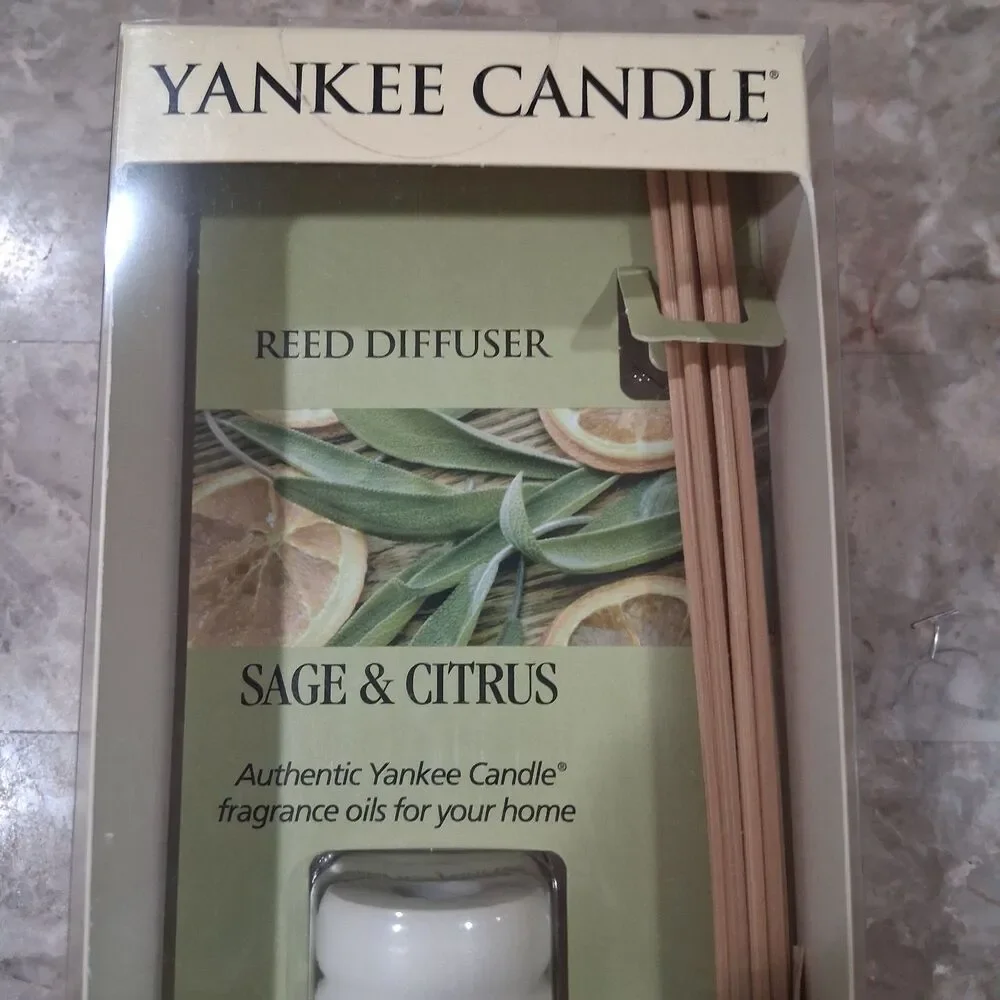 New Yankee Candle Reed Diffuser – Sage & Citrus – 4 oz Home Fragrance Gift Set